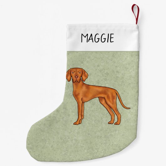 Hongaars Vizsla Schattige Pointer Dog met Naam Gro Kleine Kerstsok (Achterkant)