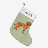 Hongaars Vizsla Schattige Pointer Dog met Naam Gro Kleine Kerstsok (Voorkant (Hangend))