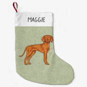 Hongaars Vizsla Schattige Pointer Dog met Naam Gro Kleine Kerstsok (Voorkant)