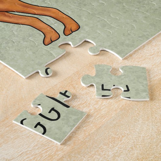 Hongaars Vizsla Schattige Pointer Dog met Naam Gro Legpuzzel (Zijkant)