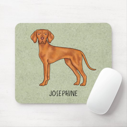 Hongaars Vizsla Schattige Pointer Dog met Naam Gro Muismat (Met muis)