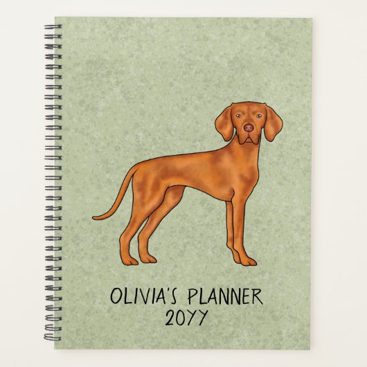 Hongaars Vizsla Schattige Pointer Dog met tekst Gr Planner (Voorkant)