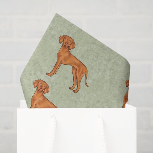 Hongaars Vizsla Schattige Pointer Hondenpatroon Gr Tissuepapier (Cadeauzakje)