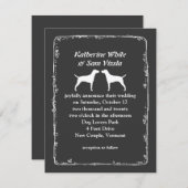 Hongaars Vizsla Silhouettes Wedding Kaart (Voorkant / Achterkant)