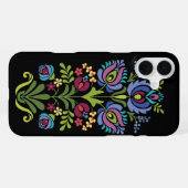 Hongaars Volkskunstontwerp Lavendel Bloemen iPhone Hoesje (Achterkant horizontaal)