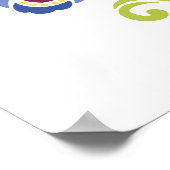 Hongaars volksontwerp Blauwe en paarse bloemen Poster (Hoek)