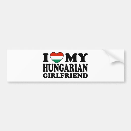 Hongaars Vriendin Bumpersticker (Voorkant)