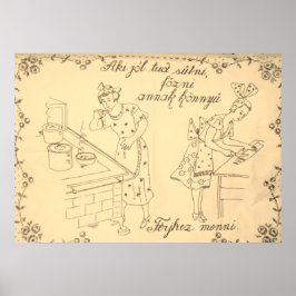 Hongaars wandkleed ontwerp poster