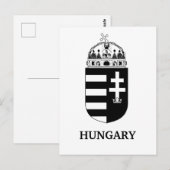Hongaars Wapen Huidige Monochrome Kunst Briefkaart (Voorkant / Achterkant)