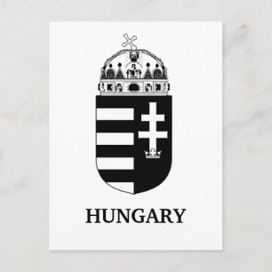 Hongaars Wapen Huidige Monochrome Kunst Briefkaart