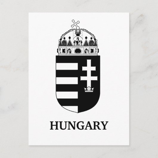 Hongaars Wapen Huidige Monochrome Kunst Briefkaart (Voorkant)
