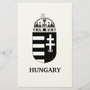 Hongaars Wapen Huidige Monochrome Kunst Briefpapier