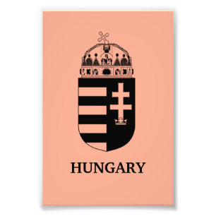 Hongaars Wapen Huidige Monochrome Kunst Foto Afdruk