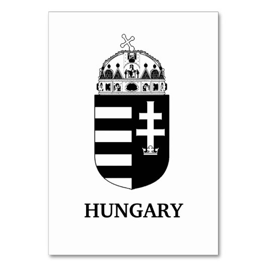 Hongaars Wapen Huidige Monochrome Kunst Kaart (Voorkant)