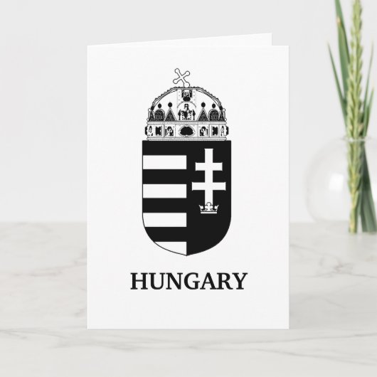 Hongaars Wapen Huidige Monochrome Kunst Kaart (Voorkant)