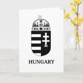 Hongaars Wapen Huidige Monochrome Kunst Kaart (Gele Bloem)