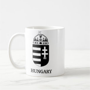 Hongaars Wapen Huidige Monochrome Kunst Koffiemok