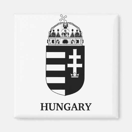 Hongaars Wapen Huidige Monochrome Kunst Magneet (Voorkant)
