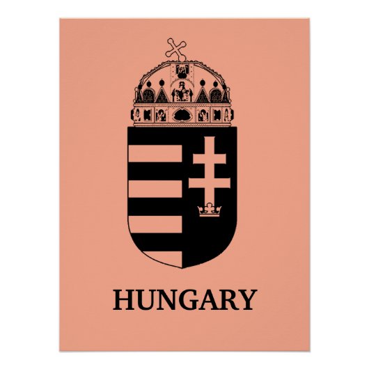 Hongaars Wapen Huidige monochrome kunst Perfect Poster (Voorkant)