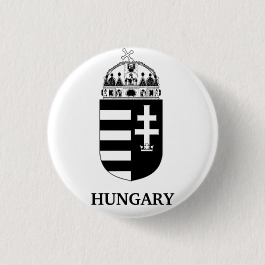 Hongaars Wapen Huidige Monochrome Kunst Ronde Button 3,2 Cm (Voorkant)