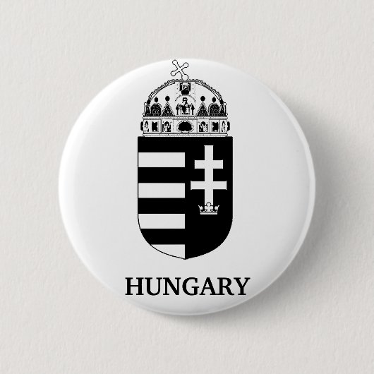 Hongaars Wapen Huidige Monochrome Kunst Ronde Button 5,7 Cm (Voorkant)