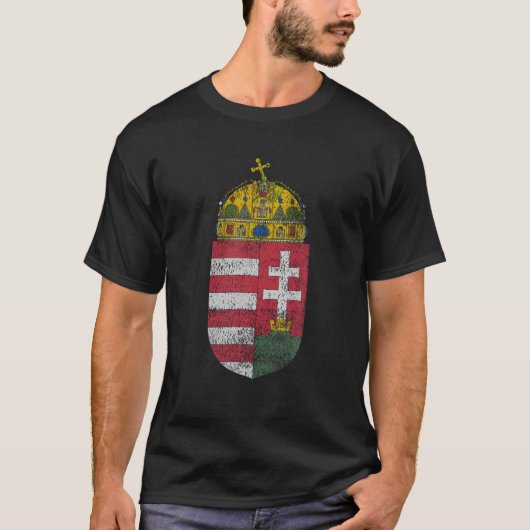 Hongaars Wapenschild Hongarije Symbool T Shirt (Voorkant)