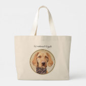 Hongaars Wirehaired Vizsla Schilderen Schattigee D Grote Tote Bag (Achterkant)