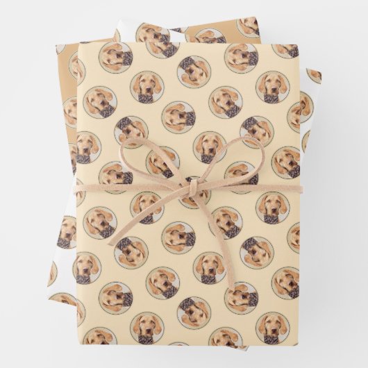 Hongaars Wirehaired Vizsla Schilderen Schattigee D Inpakpapier Vel (In situ)