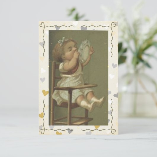 Hongaarse Baby Bedankkaart (Staand voorkant)