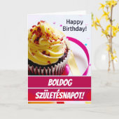 Hongaarse Birthday Kaart / Születésnapi Köszöntés (Gele Bloem)