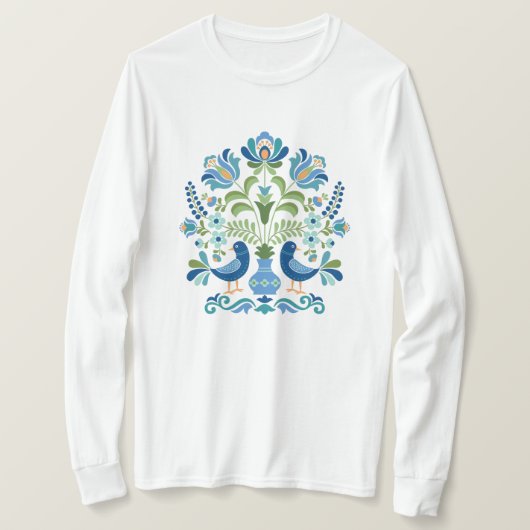 Hongaarse blauwe vogels T-Shirt (Design voorkant)