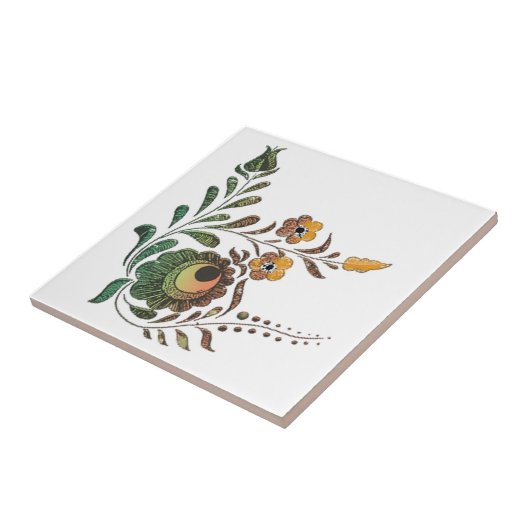 Hongaarse Bloem Decoratie Tegeltje (Zijkant)