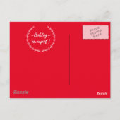 Hongaarse bloem in rood -      naamdag briefkaart (Achterkant)