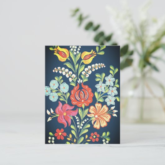 Hongaarse bloemen briefkaart (Staand voorkant)