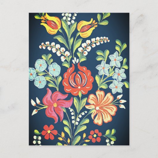 Hongaarse bloemen briefkaart (Voorkant)