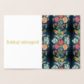 Hongaarse bloemen - gouden luxe folie kaarten (Binnen)