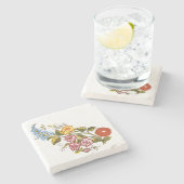 Hongaarse Bloemen - kalocsai Stenen Onderzetter (Zijkant)