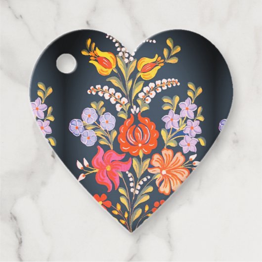 Hongaarse bloemen -levendige kleuren bedankjes labels (Voorkant)