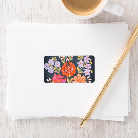 hongaarse bloemen - levendige kleuren etiket (Insitu)