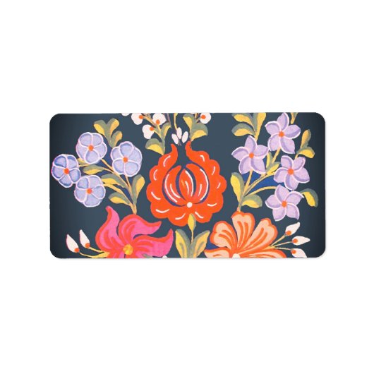 hongaarse bloemen - levendige kleuren etiket (Voorkant)