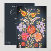 hongaarse bloemen - levendige kleuren kaart (Voorkant / Achterkant)