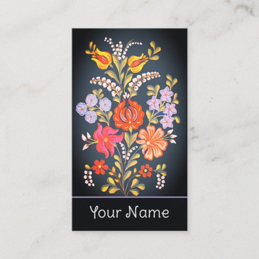 hongaarse bloemen - levendige kleuren visitekaartje (Voorkant)
