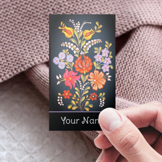 hongaarse bloemen - levendige kleuren visitekaartje