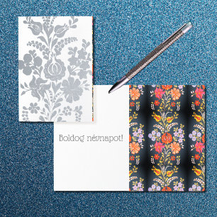Hongaarse bloemen - luxe zilver folie kaarten