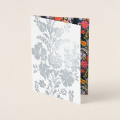 Hongaarse bloemen - luxe zilver folie kaarten (Voorkant)