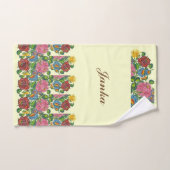 Hongaarse bloemen - naam toevoegen bad handdoek (Handdoek)