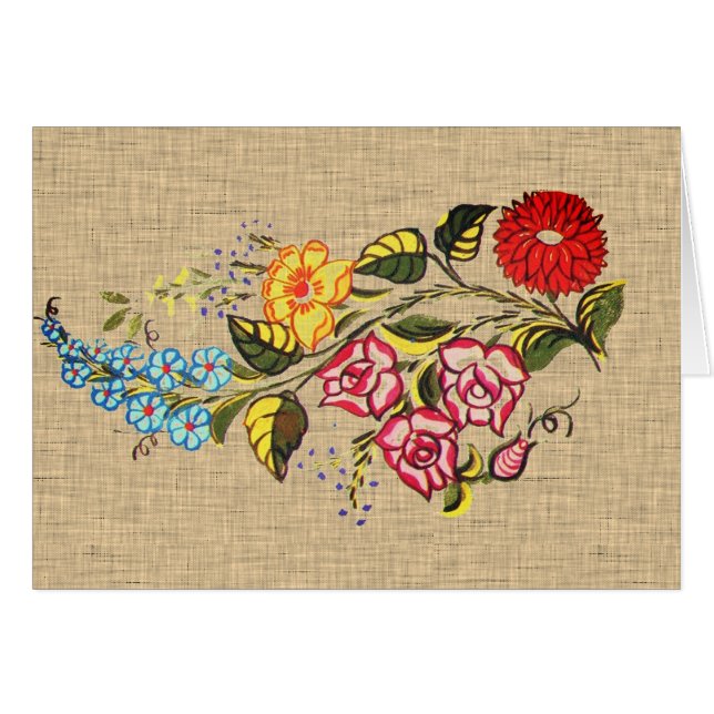  Hongaarse bloemen - nepweefsel (Voorkant Horizontaal)
