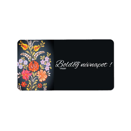 Hongaarse bloemen - noem het dagetiket etiket (Voorkant)