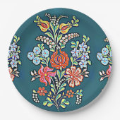 Hongaarse bloemen papieren bordje (Voorkant)