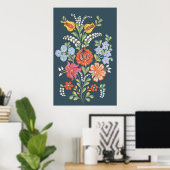 hongaarse bloemen poster (Thuiskantoor)